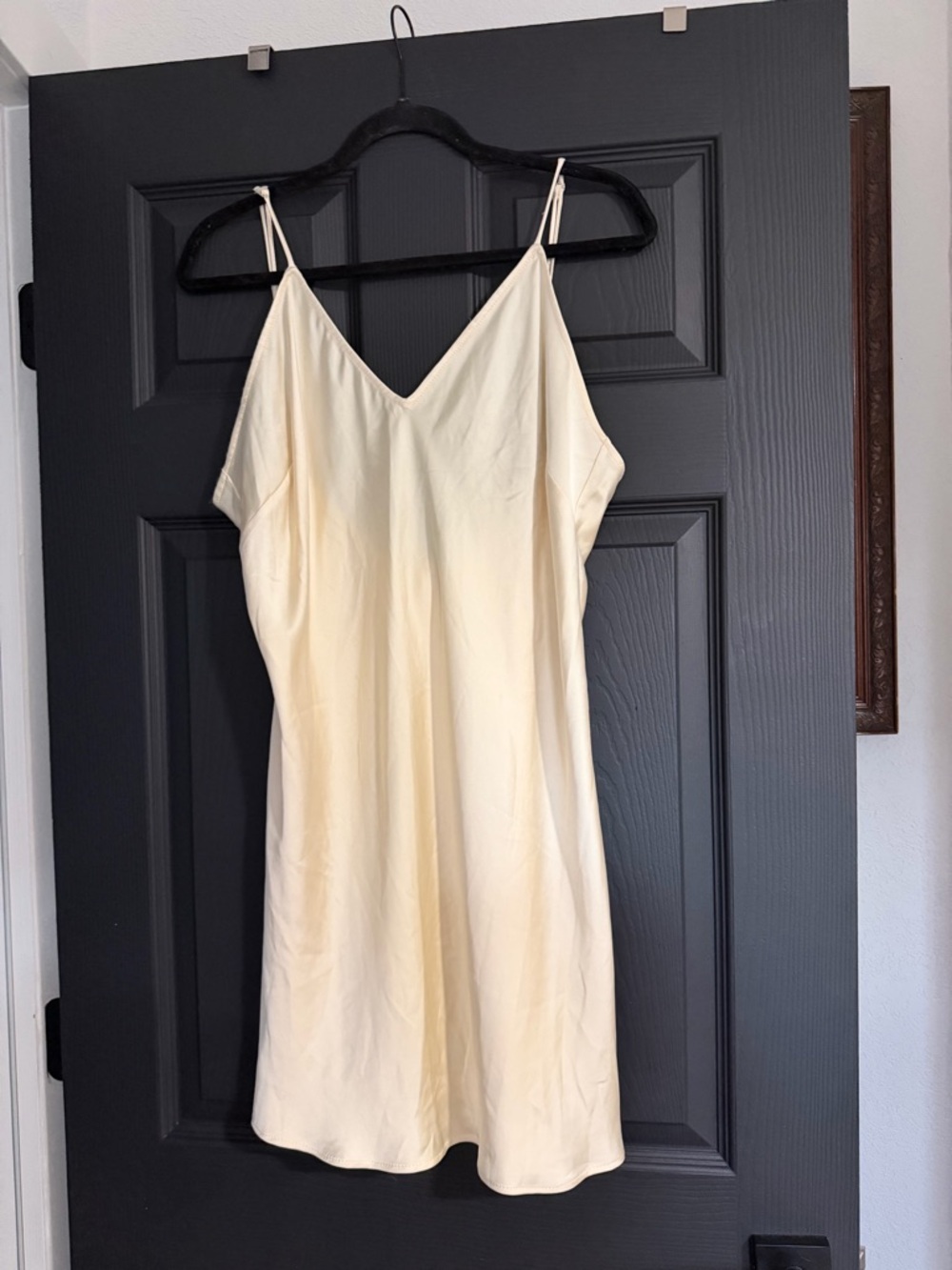 Zara Cream Slip Satin Mini Dress